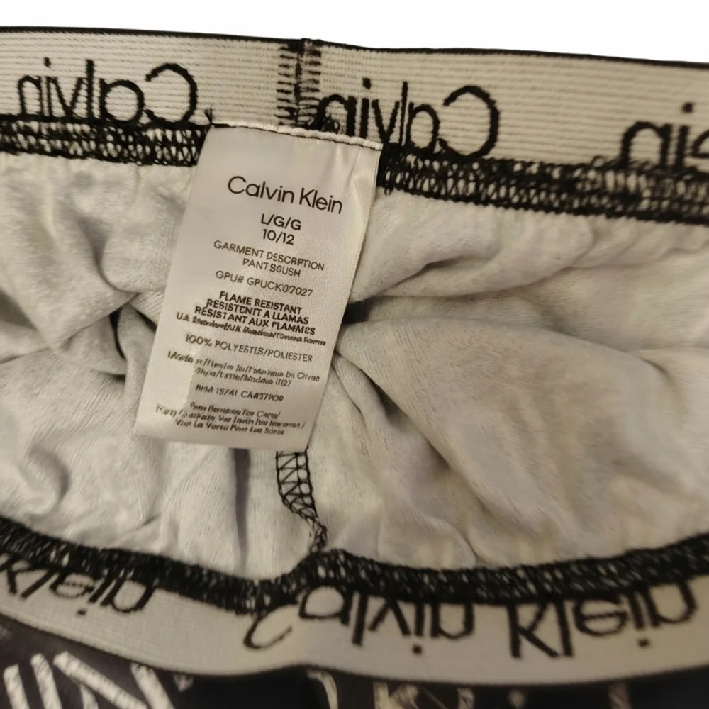 Calvin Klein Black Pajama Pants with Multicolor Logo